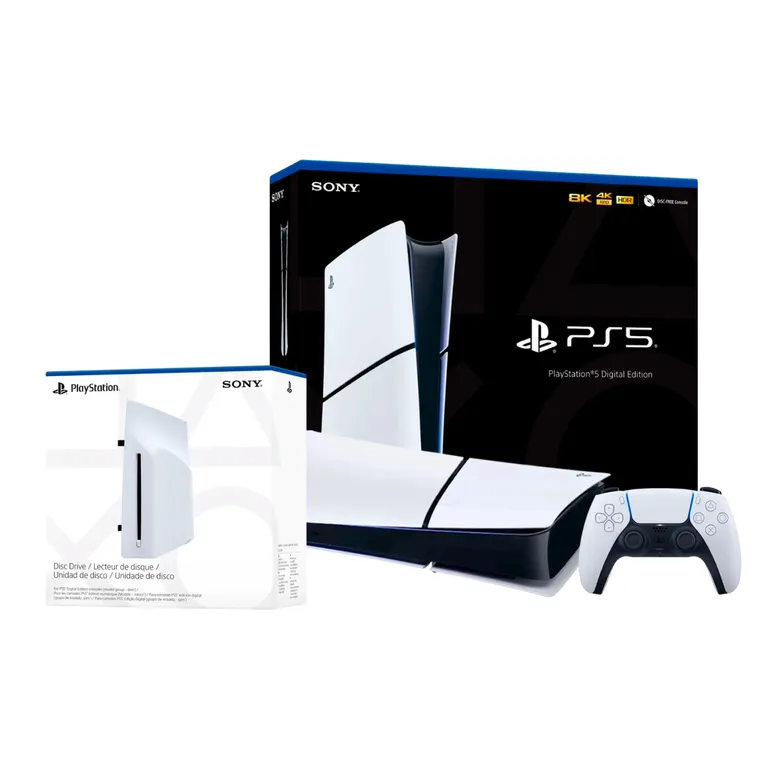 SONY Consola Playstation 5 Slim Edición Digital + Unidad de disco externa