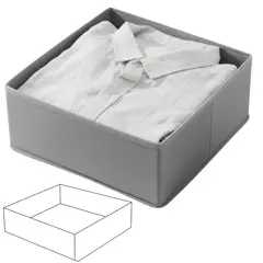 GENERICO - Caja Gris Organizadora Ropa Almacenamiento Multiuso 28x28x13cm