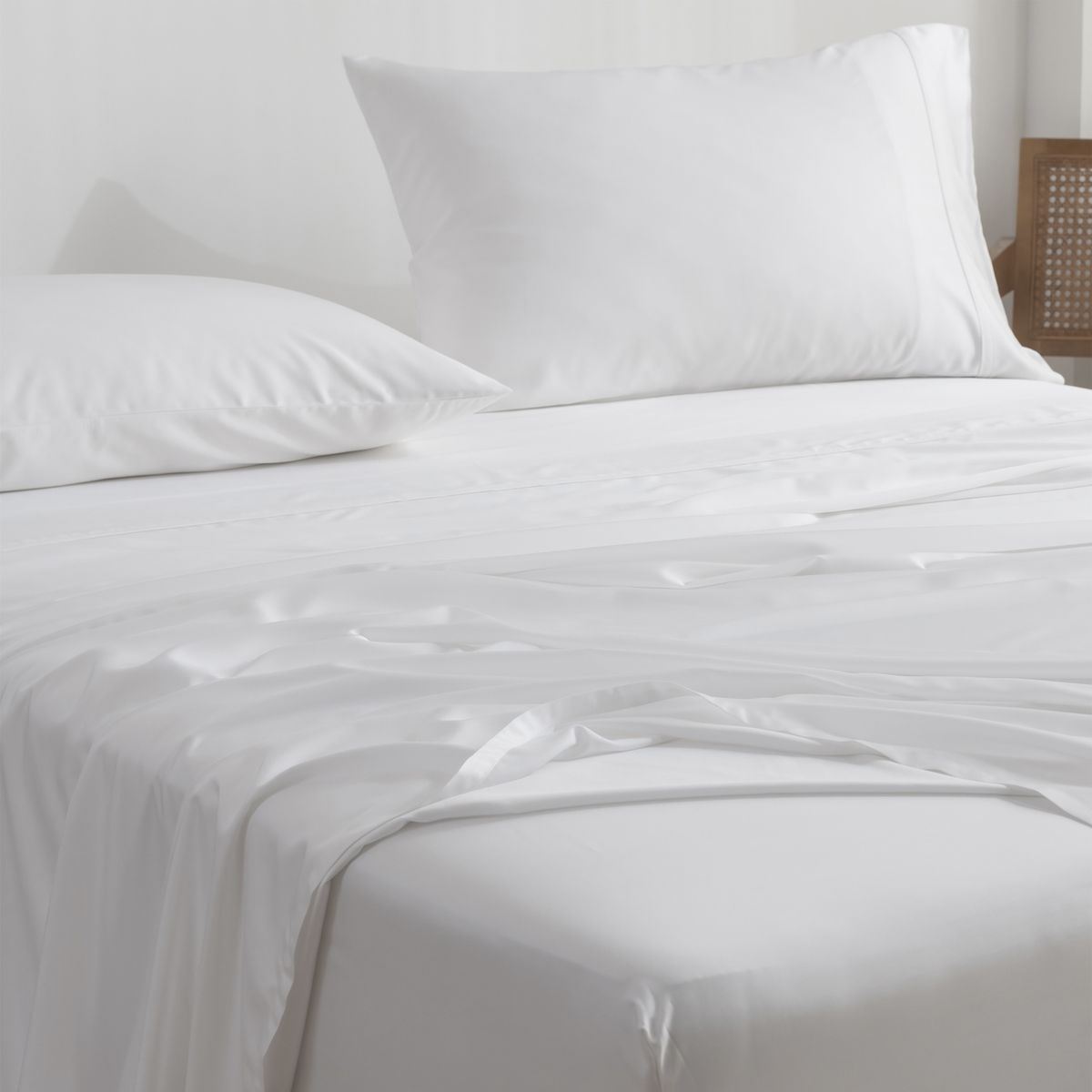 NATURALINO - Set Sábanas Bambu 2 Plazas Blanco