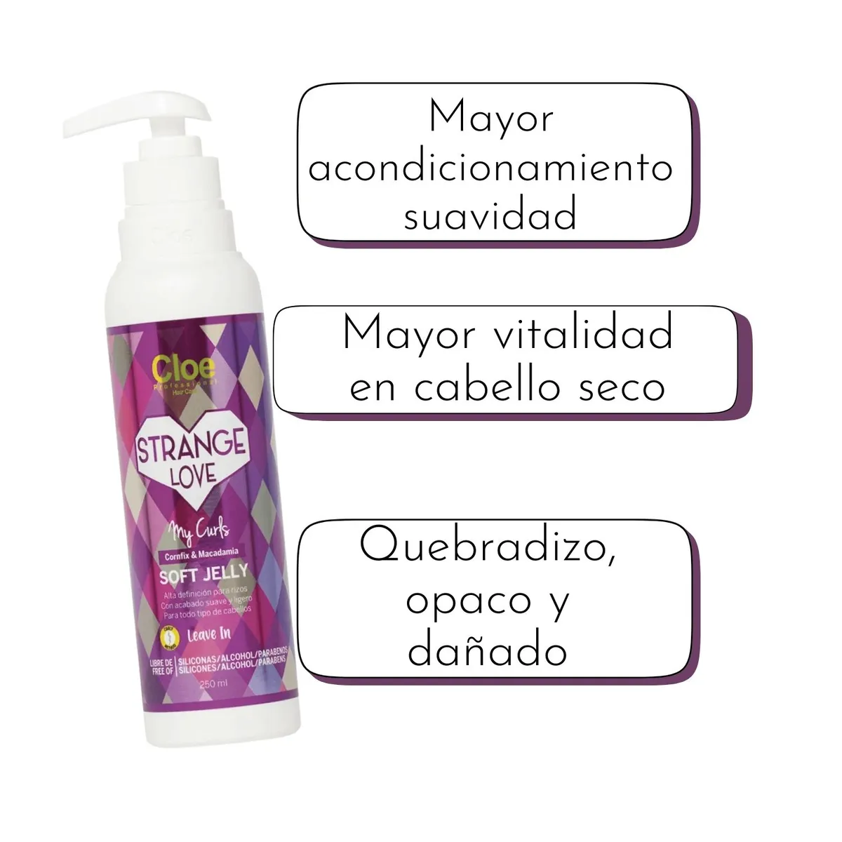 CLOE - Crema De Peinar Cloe Soft Jelly 250ml Hidrata Nutre Brillo Repara Antifrizz Fijación