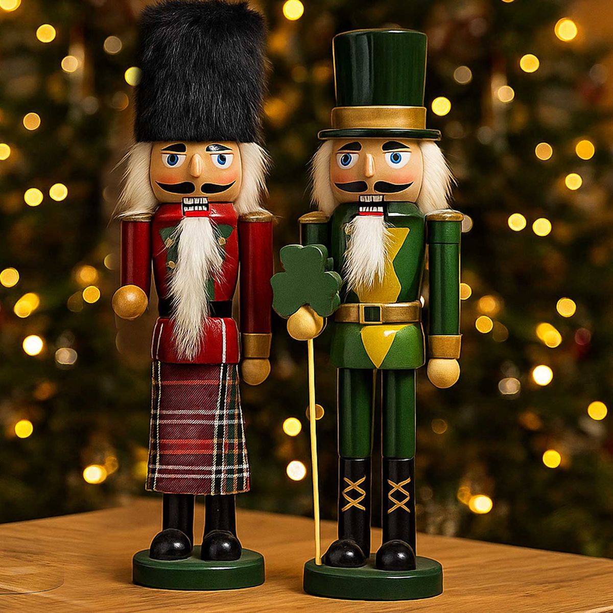 GENERICO - Cascanueces Madera 25cm Estilo Clásico Navideño Trébol