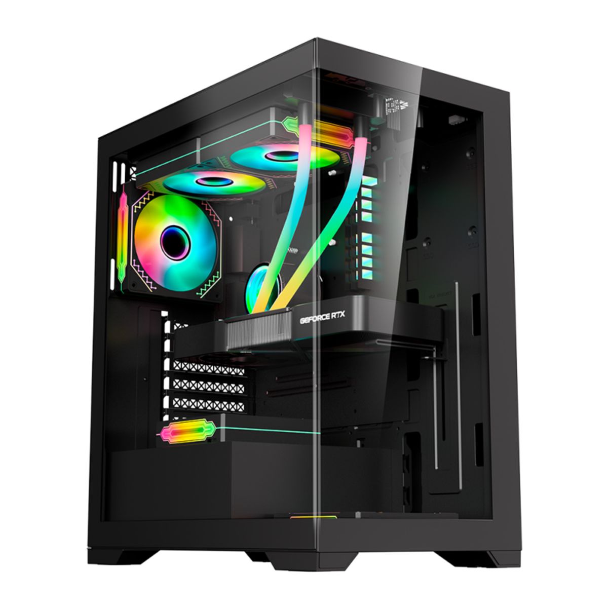 KRONOS - Gabinete Kronos Crystal Black RGB ATX, Vidrio Templado, USB 3.0