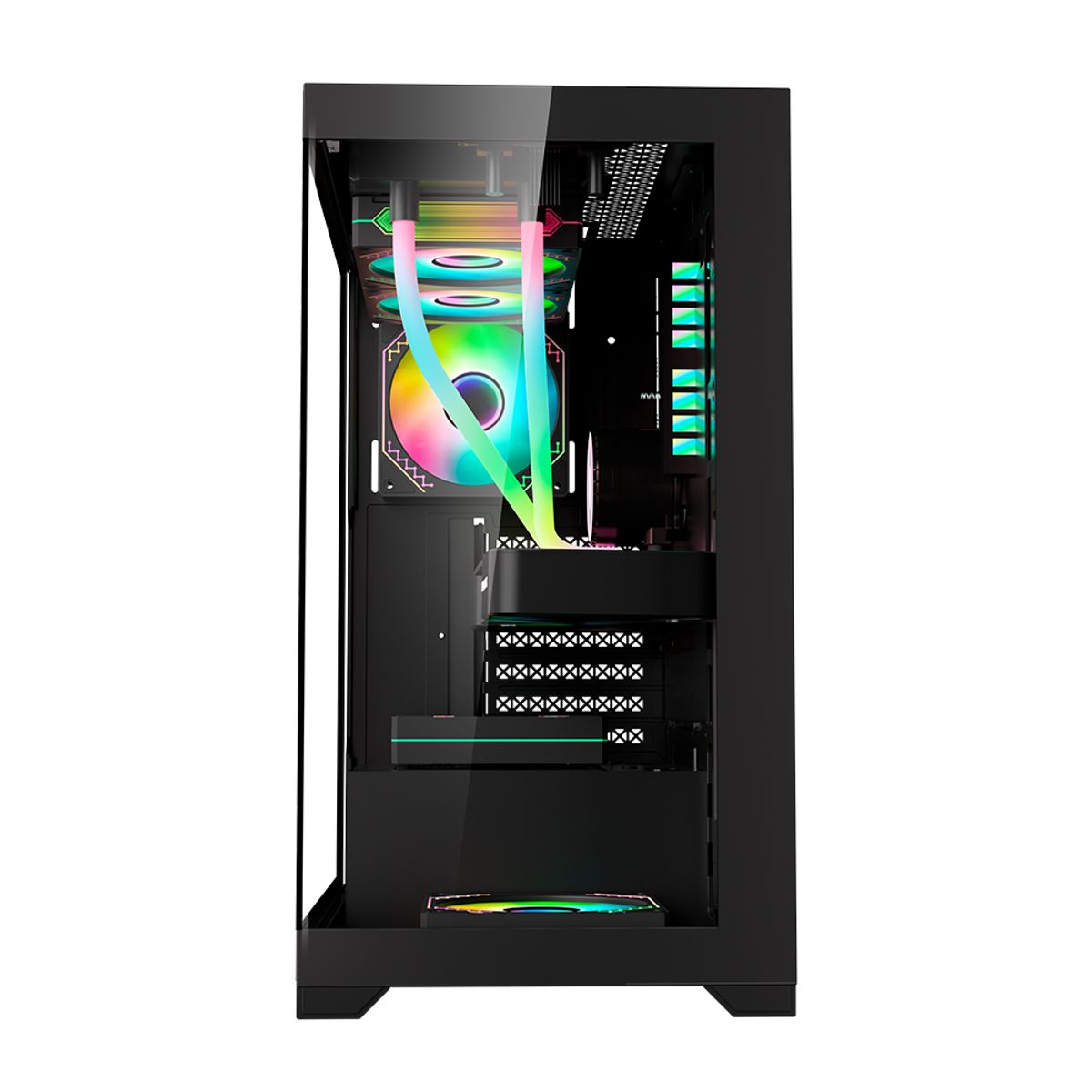 KRONOS - Gabinete Kronos Crystal Black RGB ATX, Vidrio Templado, USB 3.0