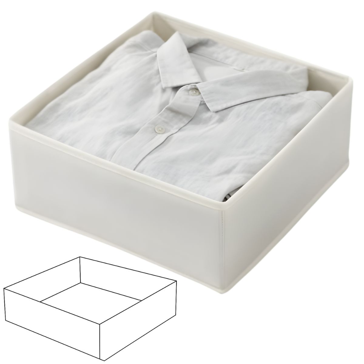 GENERICO - Caja Blanco Organizadora Ropa Almacenamiento Multiuso 28x28x13cm