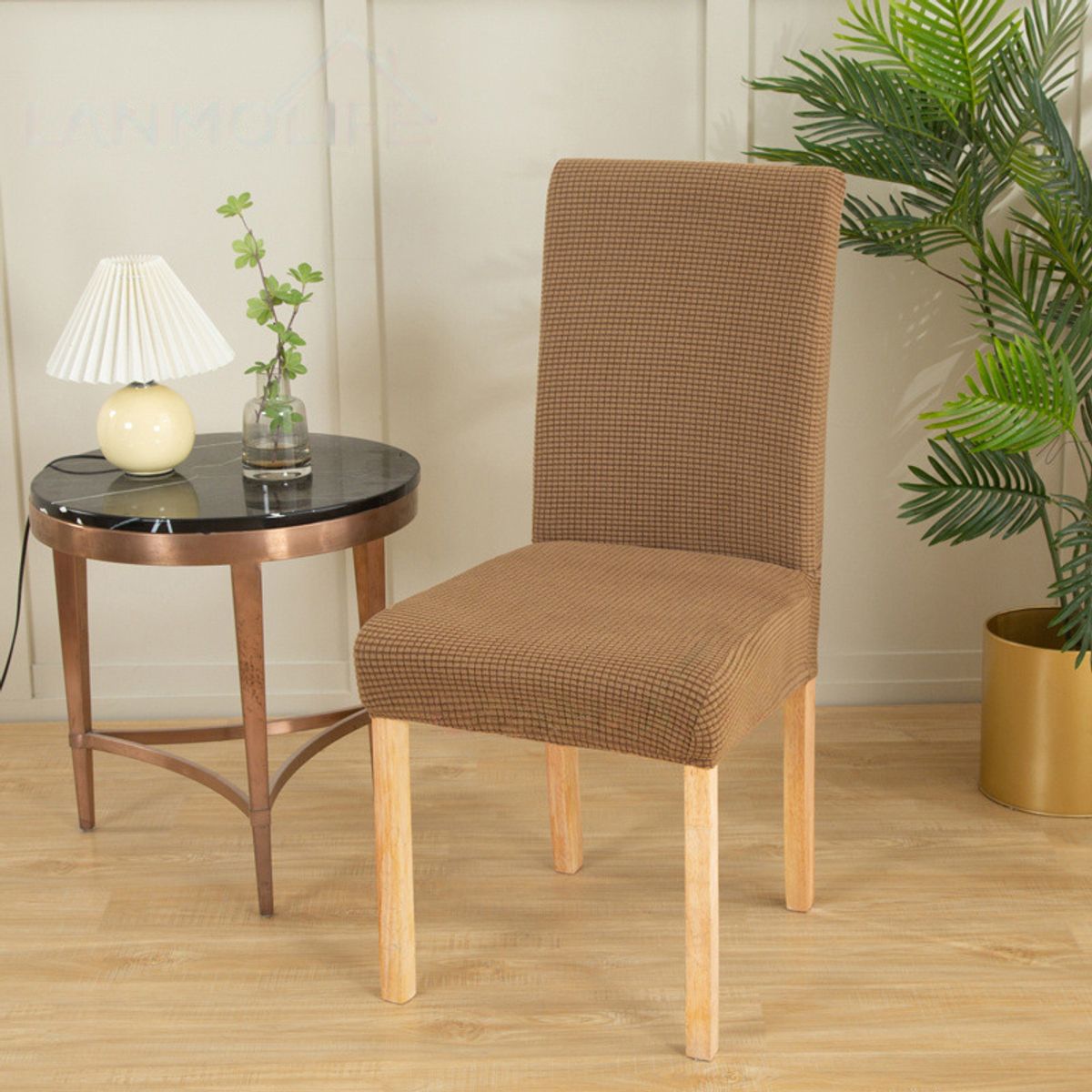 GENERICO - Pack 6 Funda De Silla Para Comedor Tela Gruesa CAQUI