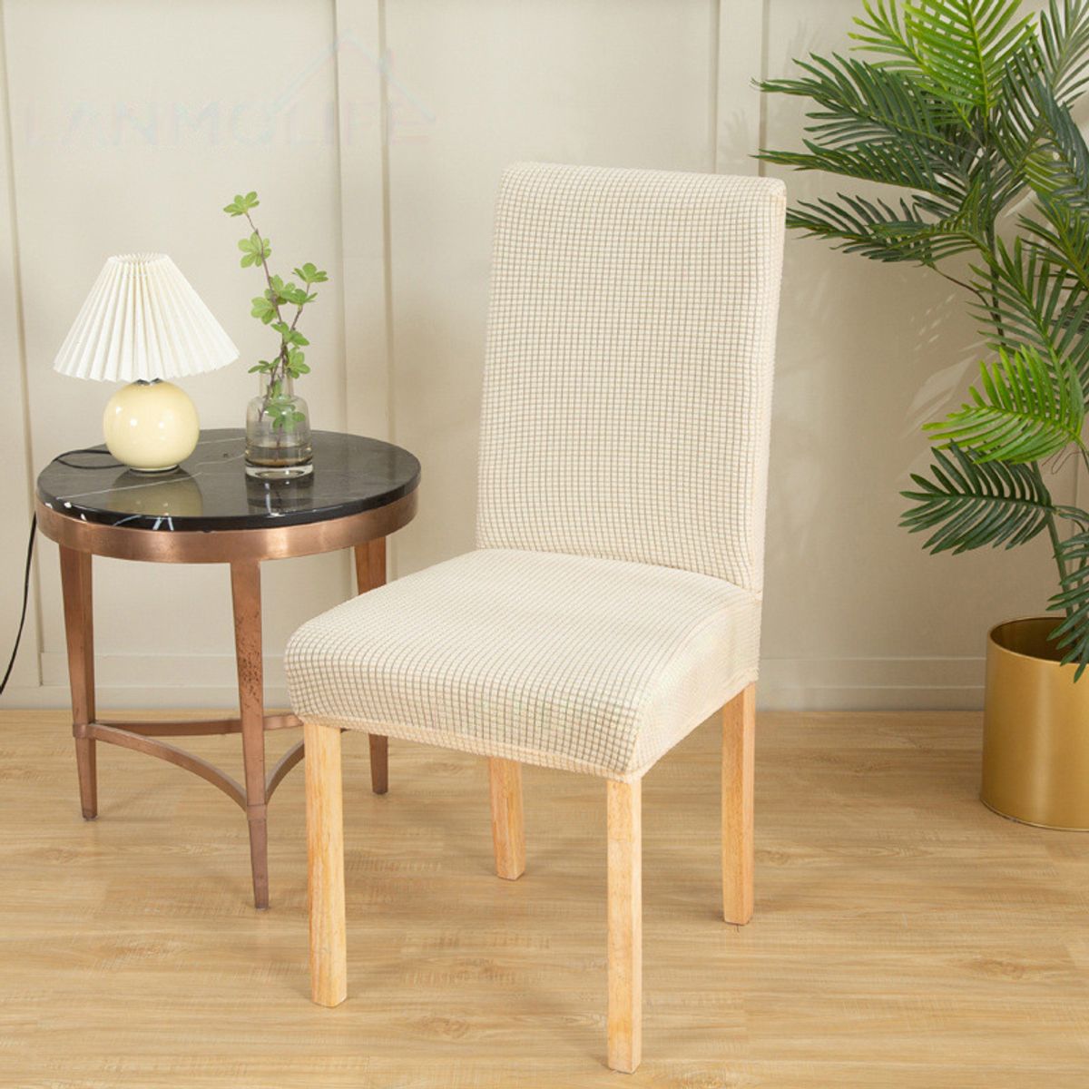GENERICO - Pack 6 Funda De Silla Para Comedor Tela Gruesa BEIGE