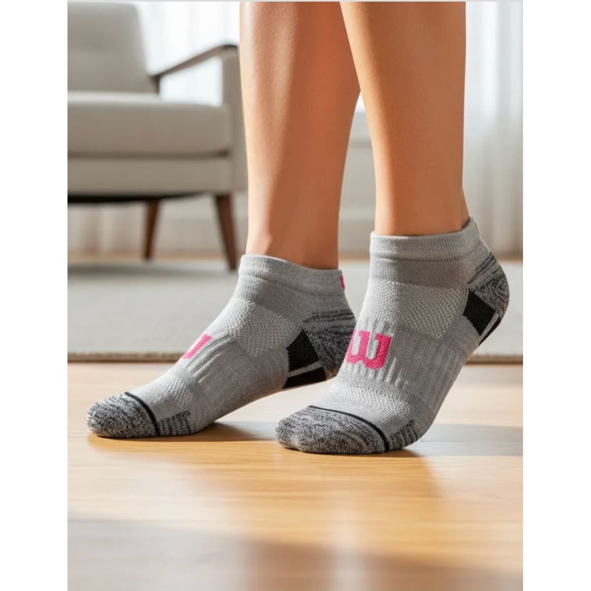 WILSON - Calcetines Wilson 5 Pack Mujer No Show Gris Talla 35 a 39