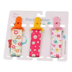 GENERICO - Set 3 Prendedor Sujetador Porta Chupetes De Tela