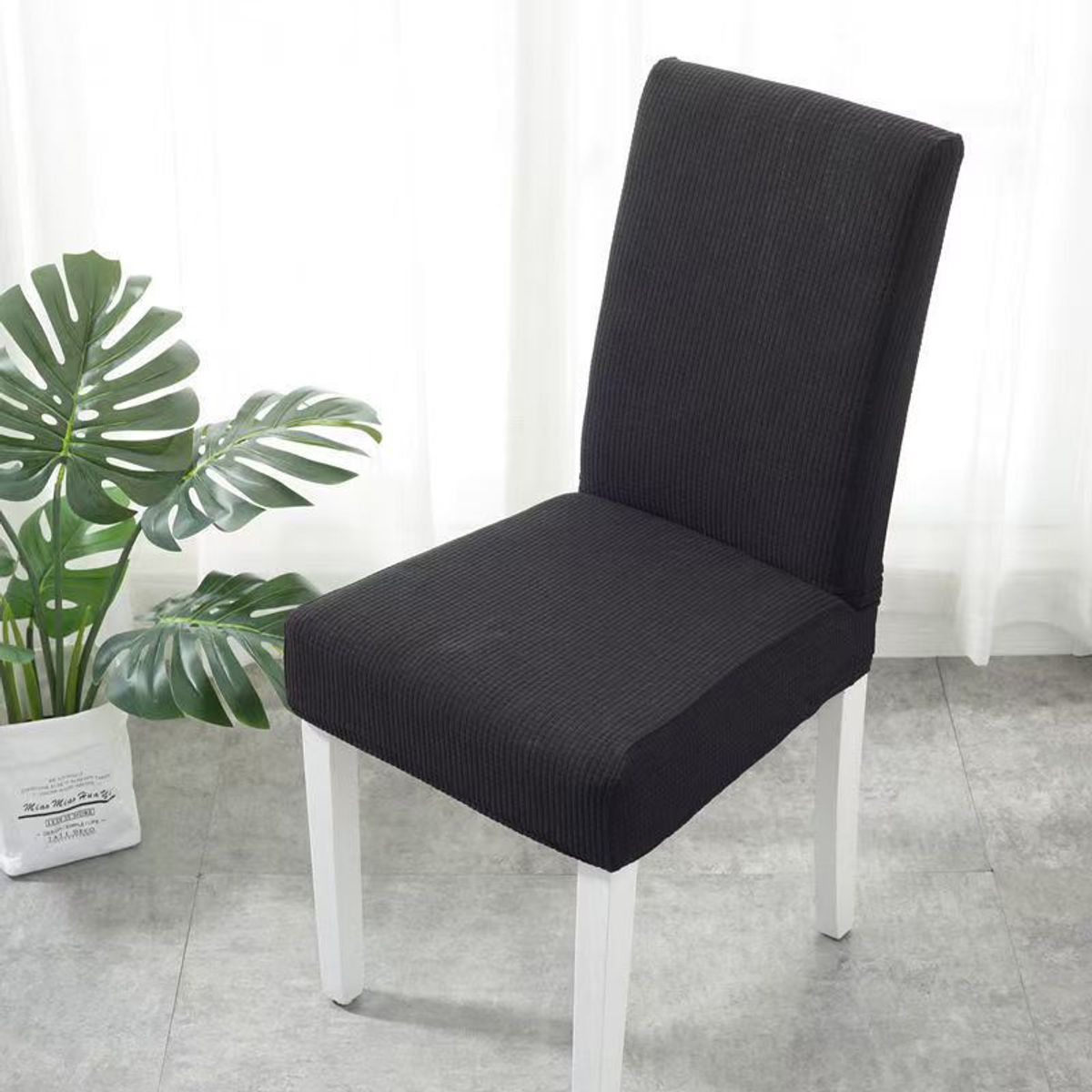 GENERICO - Pack 6 Funda De Silla Para Comedor Tela Gruesa NEGRO
