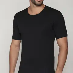 TAIS - Camiseta Cuello Polo Algodón Negro