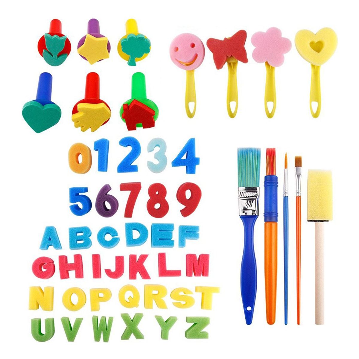 GENERICO - Set De Arte 51 Pzs Para Pintar Para Niños Esponjas Figuras