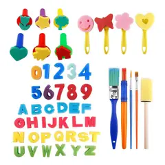 GENERICO - Set De Arte 51 Pzs Para Pintar Para Niños Esponjas Figuras