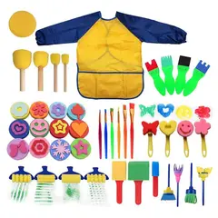 GENERICO - Set De Arte 43 Pzs Para Niños Kit Para Pintar Esponjas