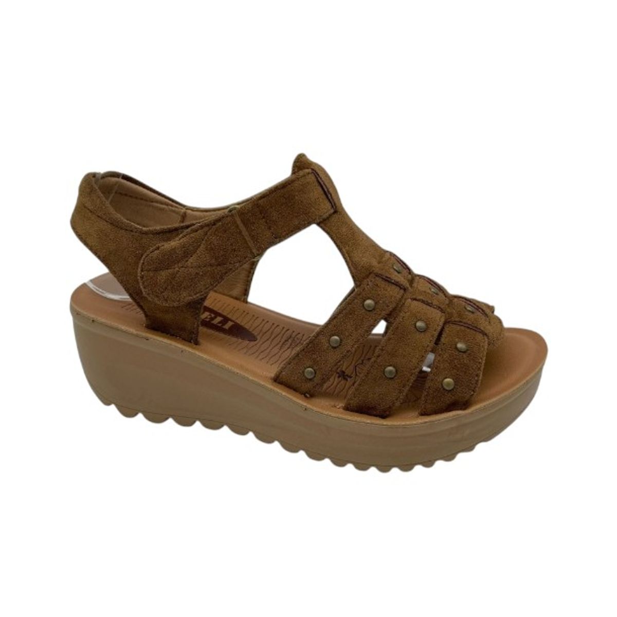 HERIEL - Sandalia Khaki Plataforma Mujer