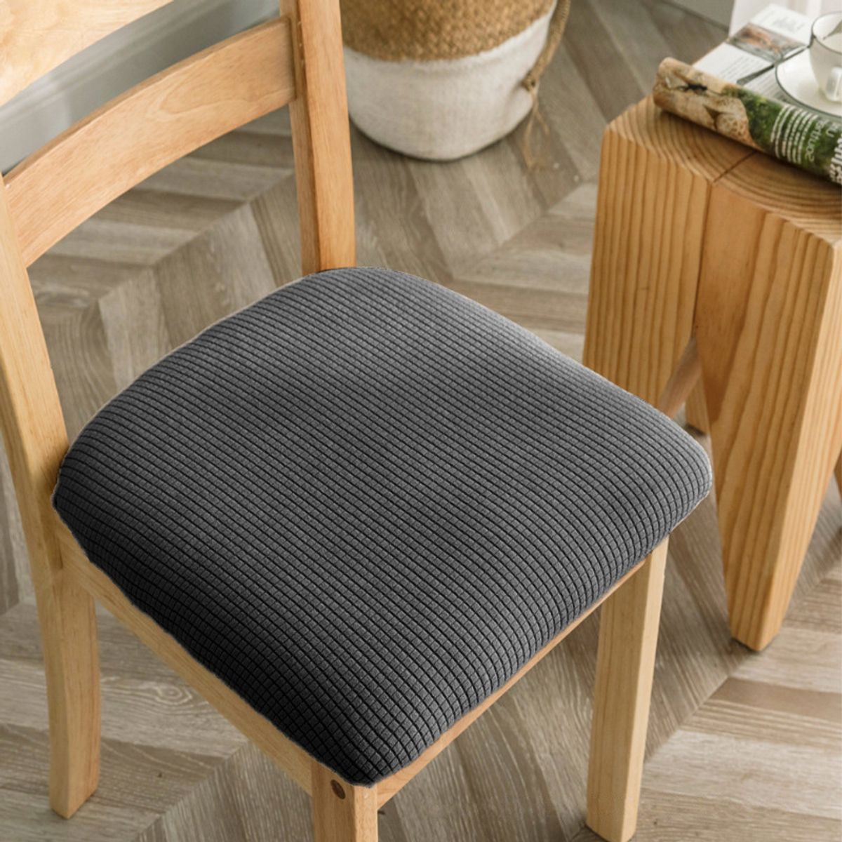 GENERICO - Set De 6 Funda De Asiento Para Silla De Comedor  GRIZ