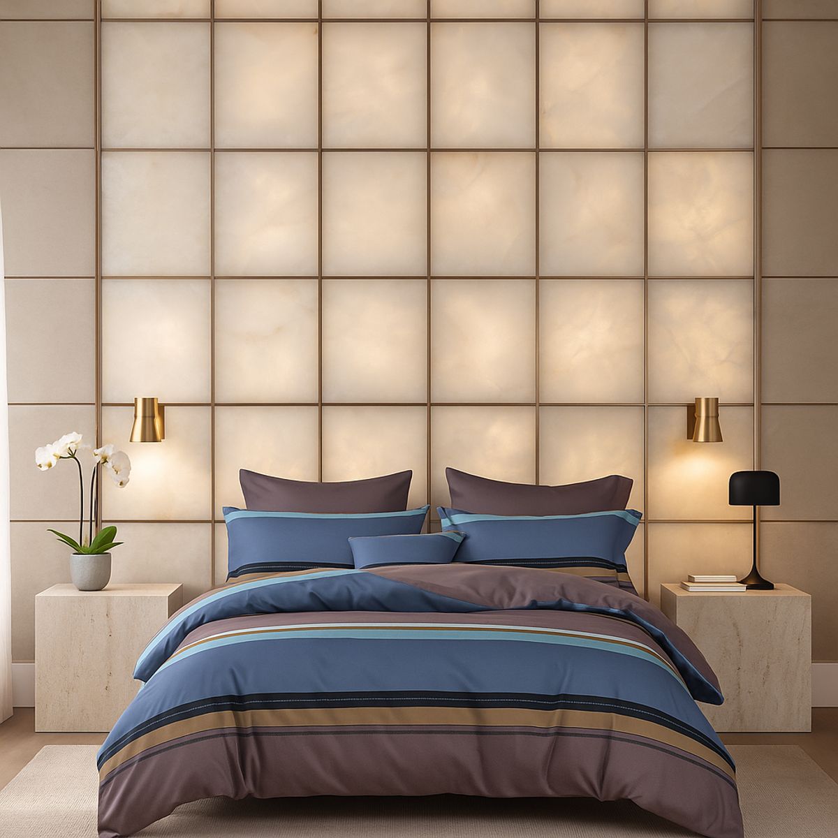 ARMONIA - Sábana King 800 Hilos Diseño Americano 837B 7EF