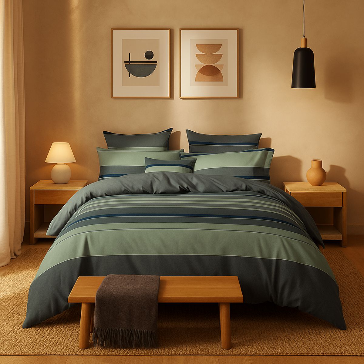 ARMONIA - Sábana 2 Plazas 800 Hilos Diseño Americano 835J