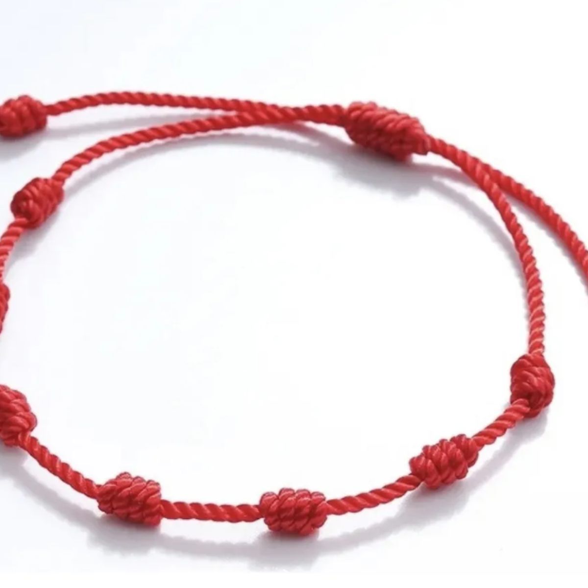 GENERICO - Pulsera Hilo Rojo 7 Nudos De Protección Y Suerte Ajustable