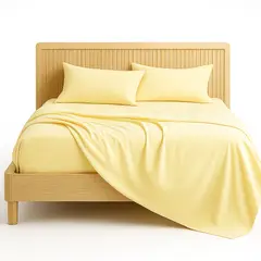 ARMONIA - Sábana 2 Plazas 800 Hilos Liso Amarillo v2 7EF