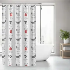 GENERICO - Cortina De Ducha De Peva Estampado De Gato