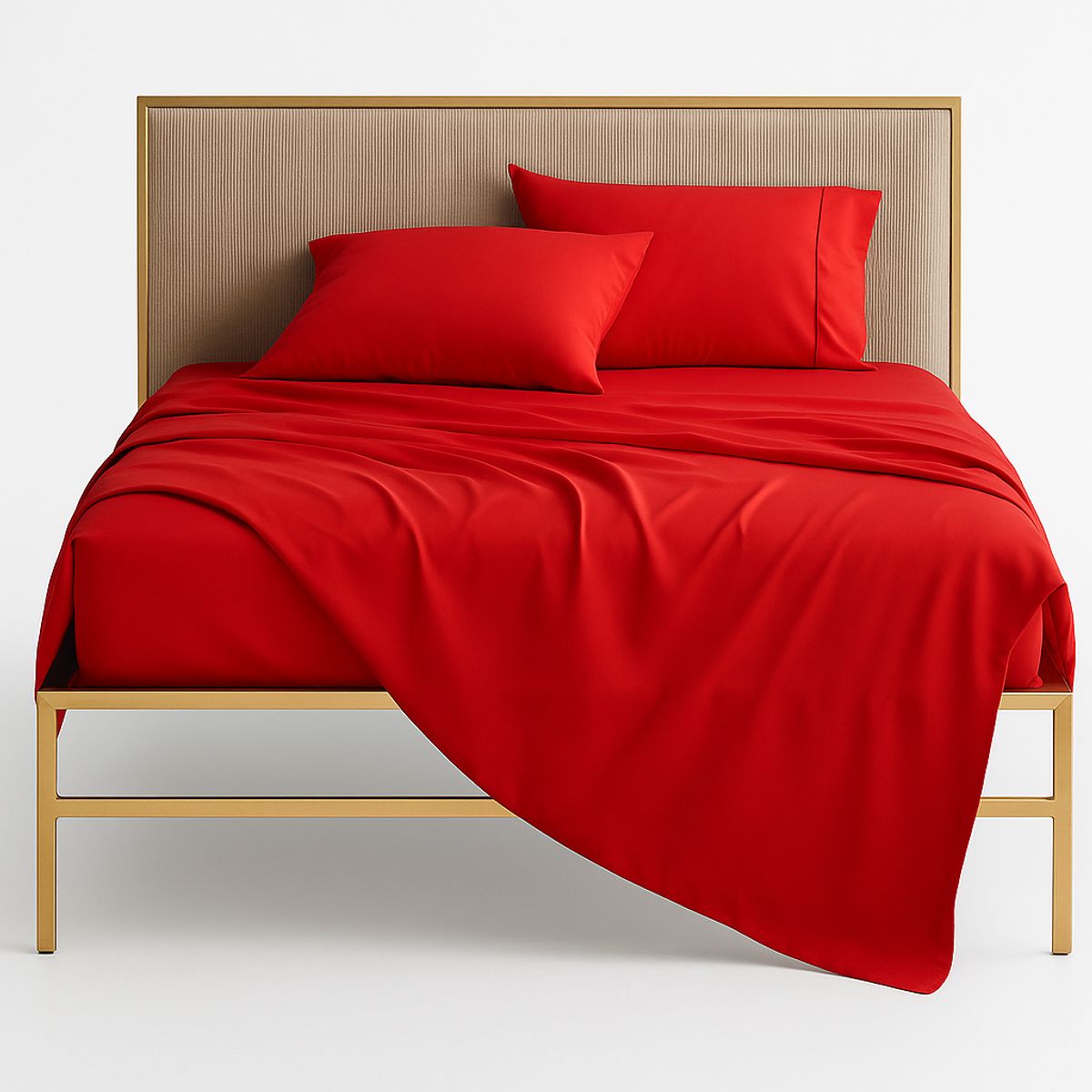 ARMONIA - Sábana 1½  Plazas 800 Hilos Liso Rojo v12 7EF