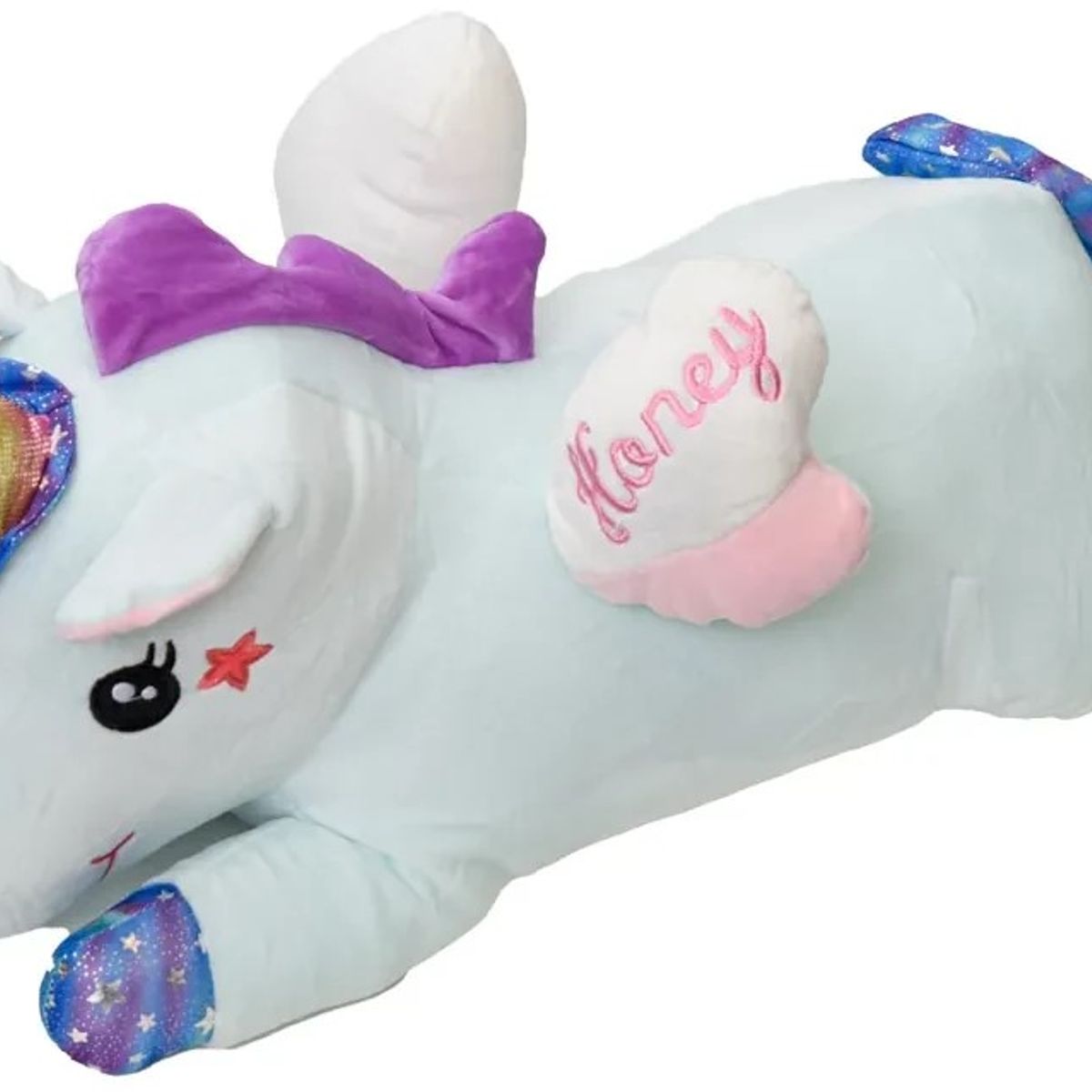 DIANA - PELUCHE 3 EN 1 CON DISEÑO DE UNICORNIO AZUL 45CM INCLUYE MANTA UNICOLOR DE 1 PLAZA