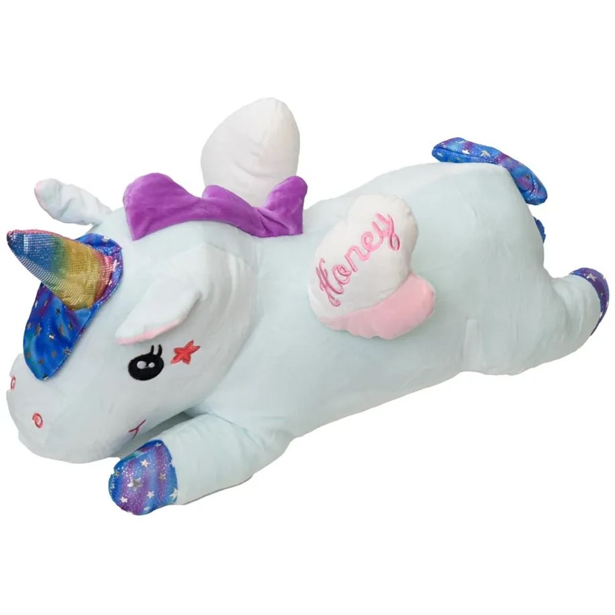 DIANA - PELUCHE 3 EN 1 CON DISEÑO DE UNICORNIO AZUL 45CM INCLUYE MANTA UNICOLOR DE 1 PLAZA