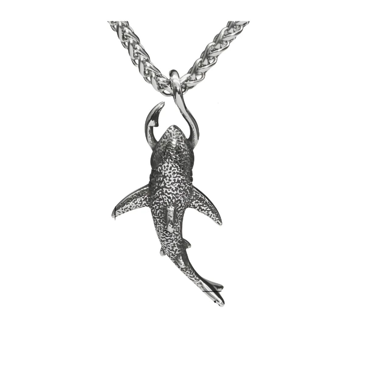 GENERICO - Collar Tiburon Silver Space Hombre Mujer Moda