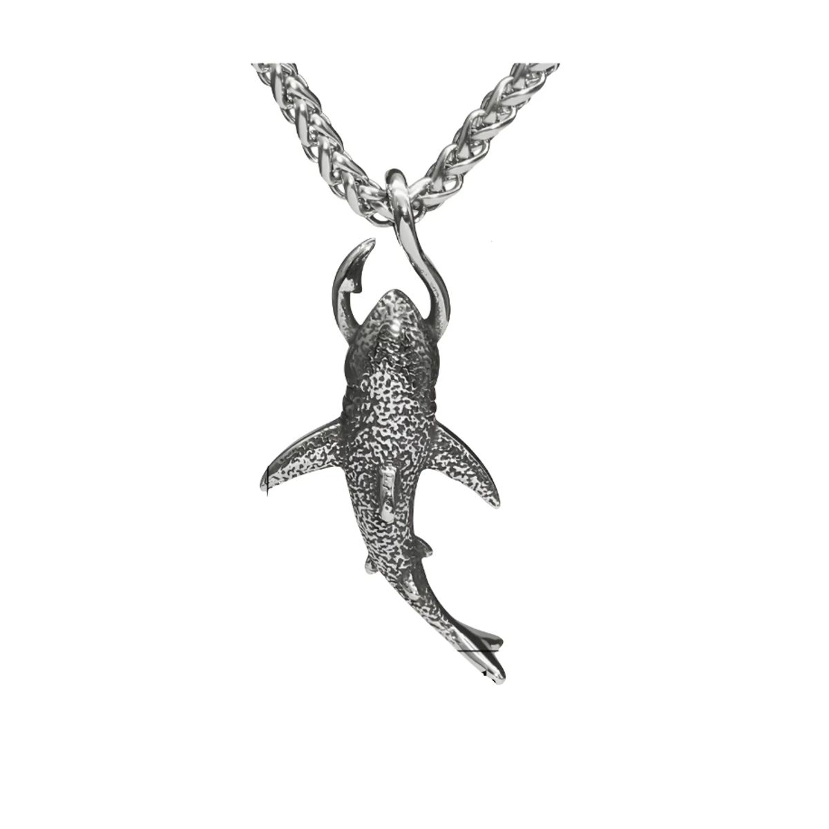 GENERICO - Collar Tiburon Silver Space Hombre Mujer Moda