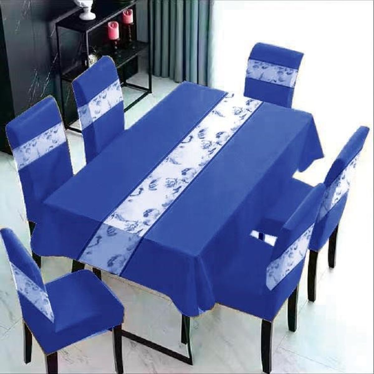 GENERICO - SET DE MANTEL CON 6 FUNDAS DE SILLAS