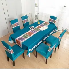 GENERICO - SET DE MANTEL CON 6 FUNDAS DE SILLAS