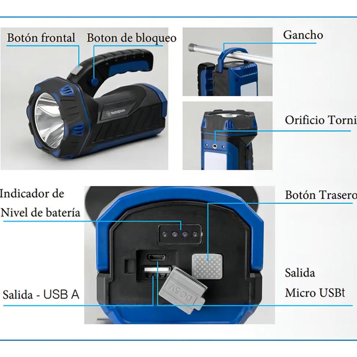 GENERICO - Linterna Led Farol Recargable Powerbank 10w Westinghouse