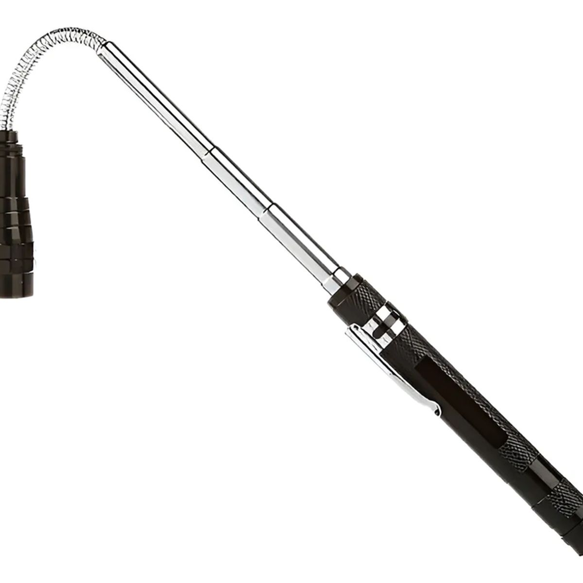 GENERICO - Linterna flexible Led Telescópica color negro Flexible Magnética Recoge objetos Imán Frontal y en Base