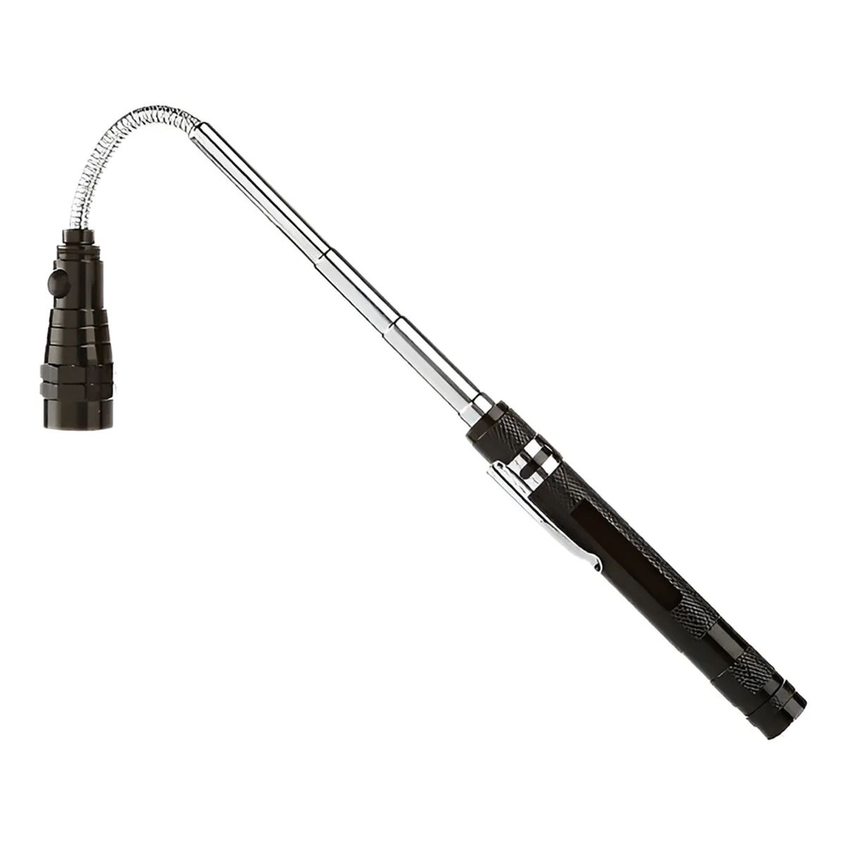 GENERICO - Linterna flexible Led Telescópica color negro Flexible Magnética Recoge objetos Imán Frontal y en Base