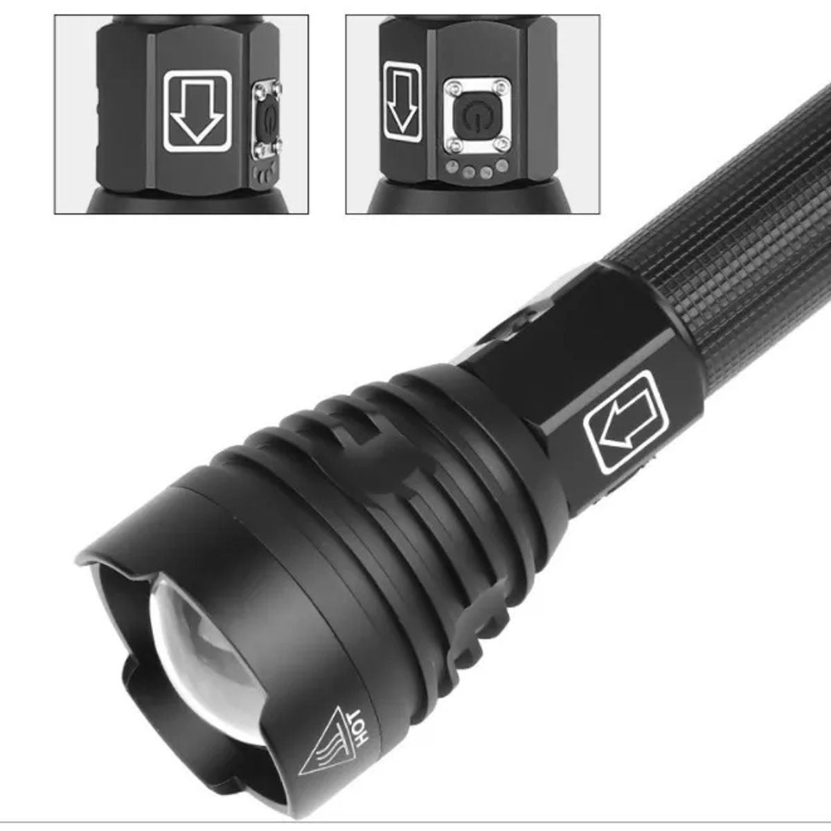 GENERICO - Potente Linterna Con Zoom Led Xhp90 Power Bank 7 Modos Color de la linterna Blanco hielo Color de la luz Blanco