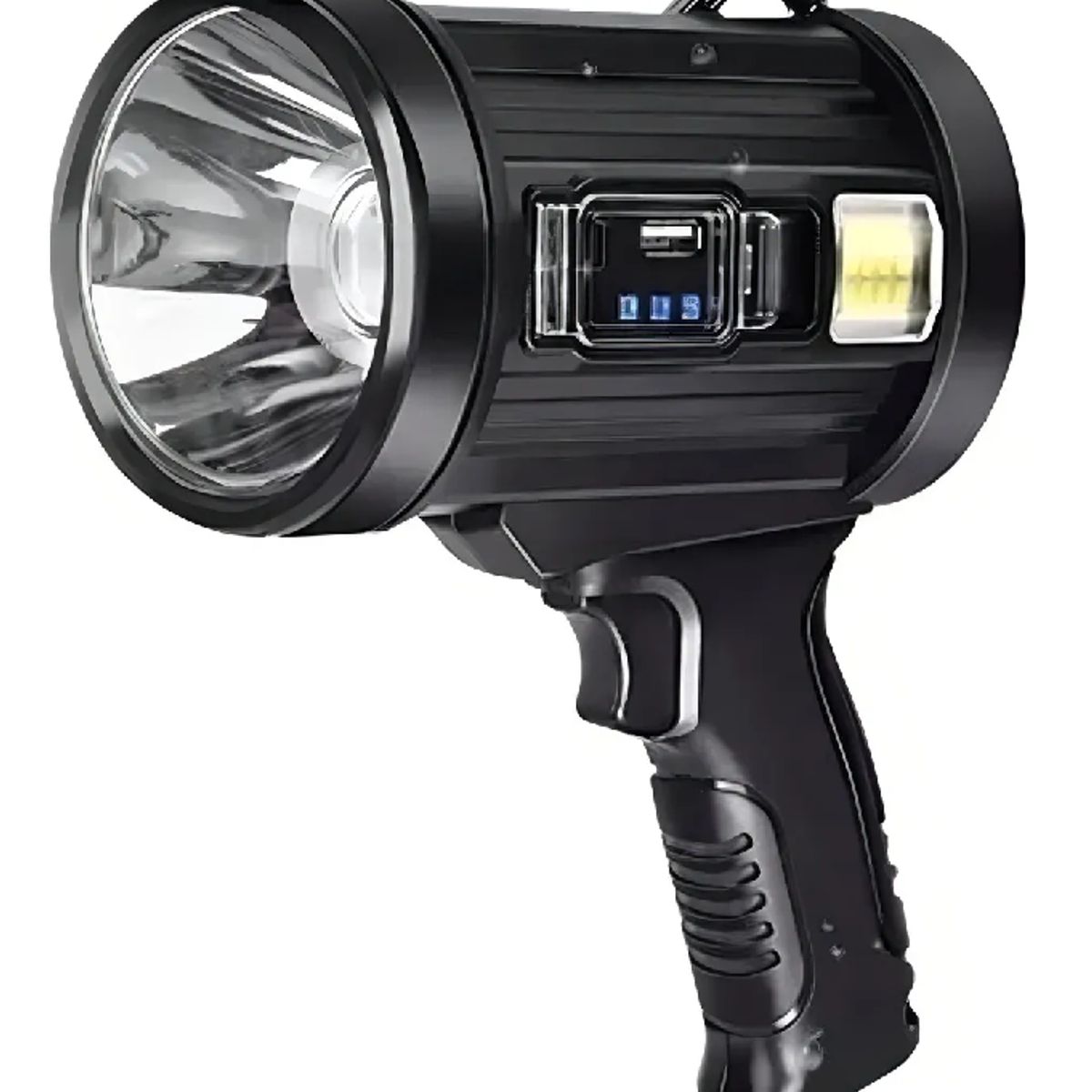 GENERICO - Linterna Pistola Recargable Usb Solar Colores Linterna Negro Luz Blanco