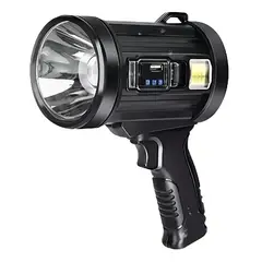 GENERICO - Linterna Pistola Recargable Usb Solar Colores Linterna Negro Luz Blanco