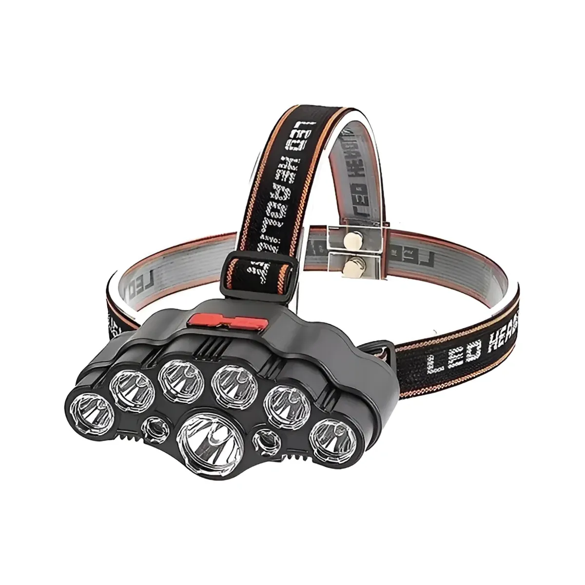 GENERICO - Linterna Frontal 9 Leds Recargable Usb 4 Modos De Trabajo Blanco Negro