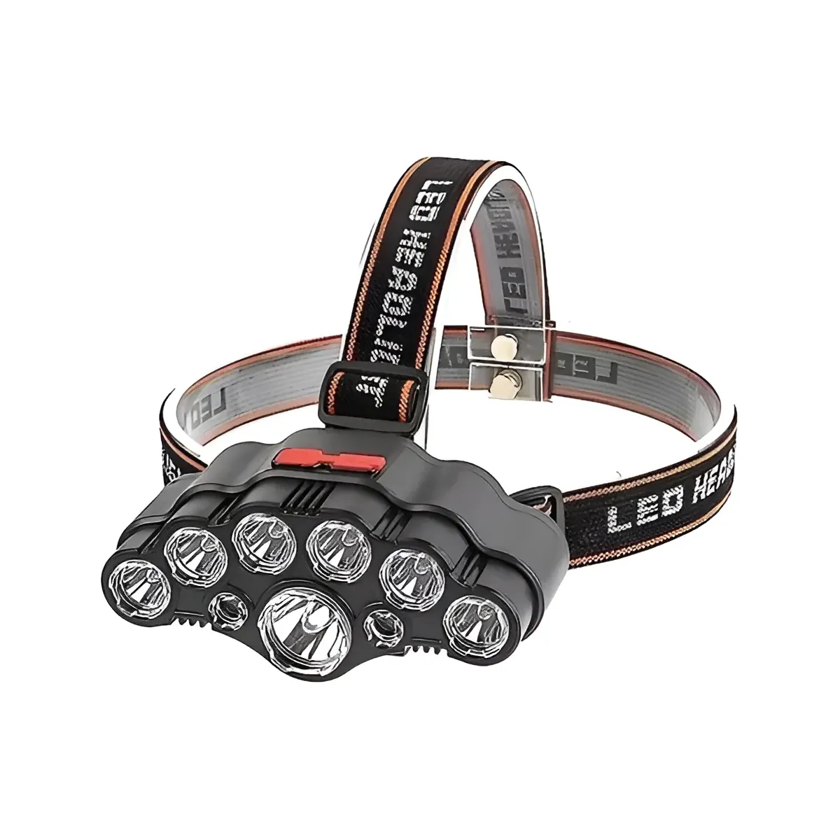 GENERICO - Linterna Frontal 9 Leds Recargable Usb 4 Modos De Trabajo Blanco Negro