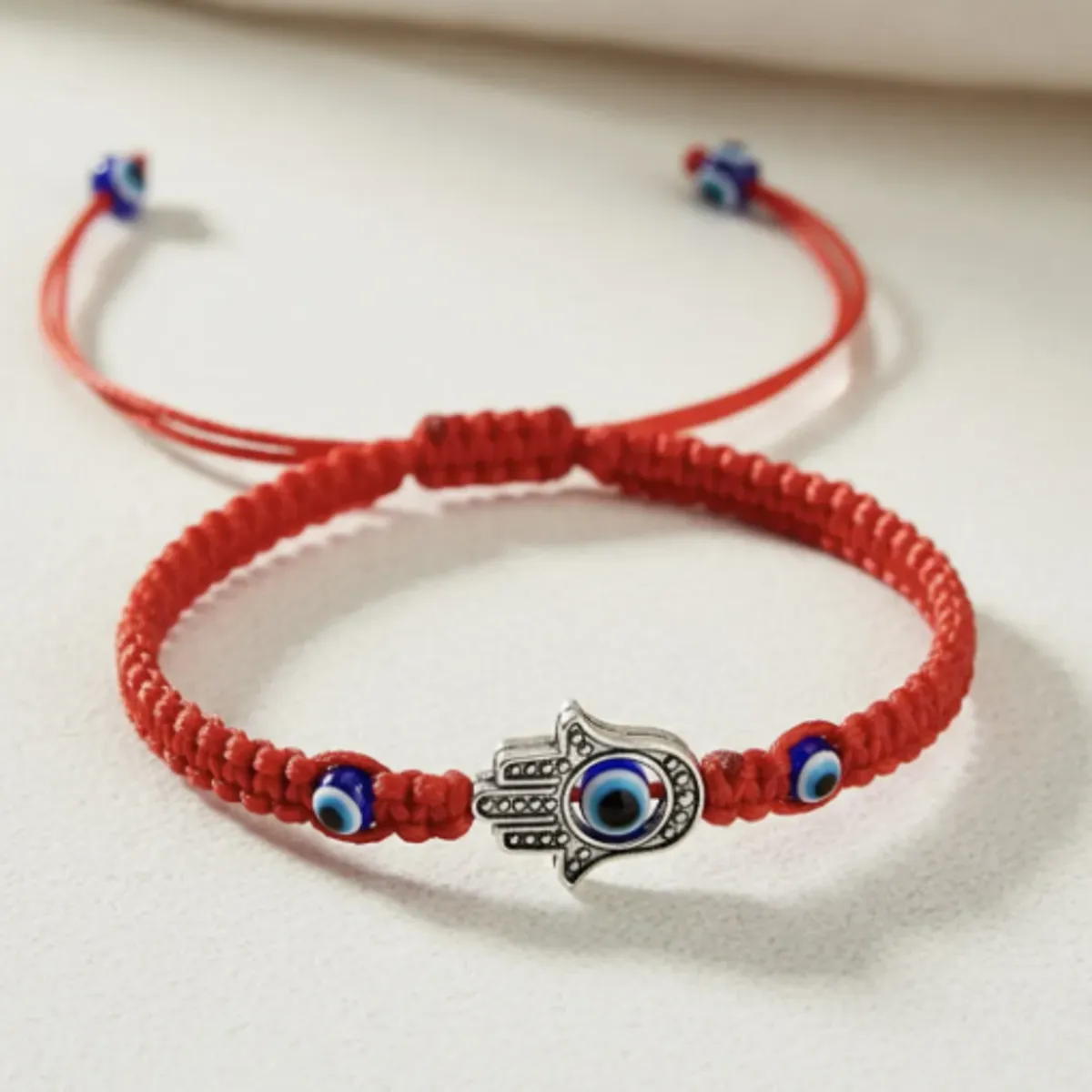 GENERICO - Pulsera Roja Ojo Turco Mano De Fátima Protección Y Suerte