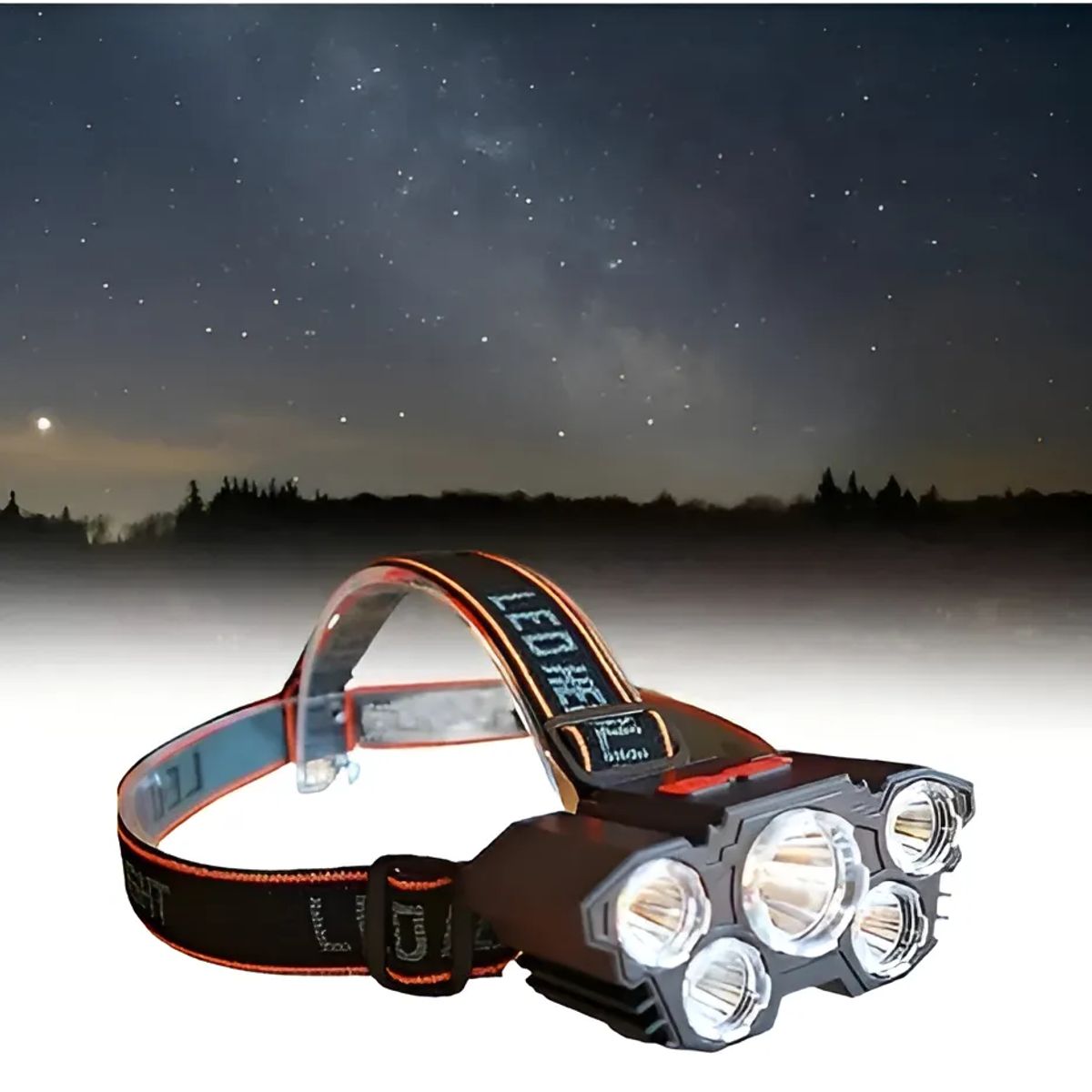 GENERICO - Linterna Led Minero Frontal 5 Led Impermeable Recargable Usb