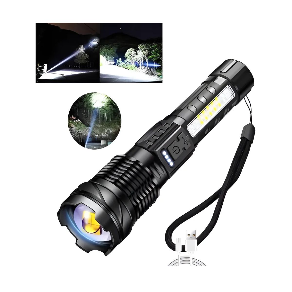 GENERICO - Linterna LED USB Titanium Tactical Laser Pro Camping Trail color negro color de luz negro