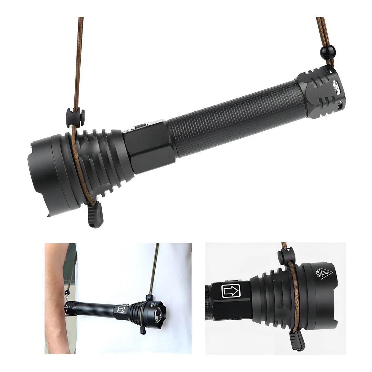 GENERICO - Potente Linterna Tactica Militar Usb P90 Linternas Camping Color de la luz Negro