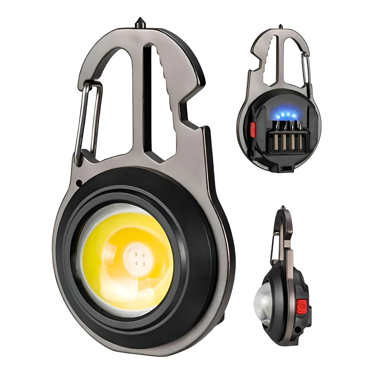 GENERICO - Linterna Mini Llavero Recargable Portátil Cob Luz Led W5137 Color de la luz BlancoCálidaRojaRoja Intermitente