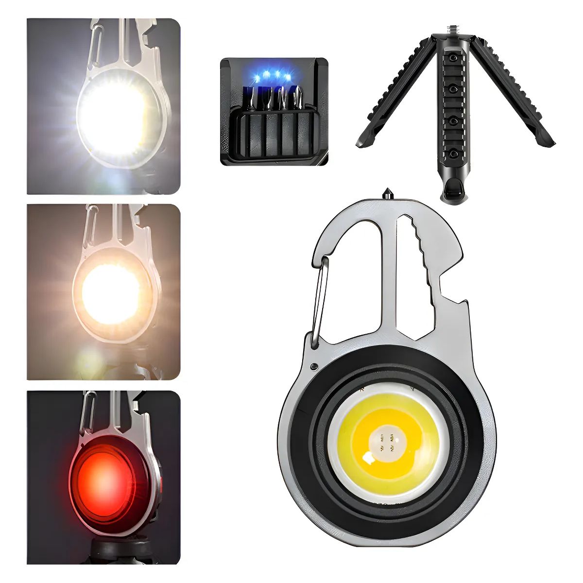 GENERICO - Linterna Mini Llavero Recargable Portátil Cob Luz Led W5137 Color de la luz BlancoCálidaRojaRoja Intermitente