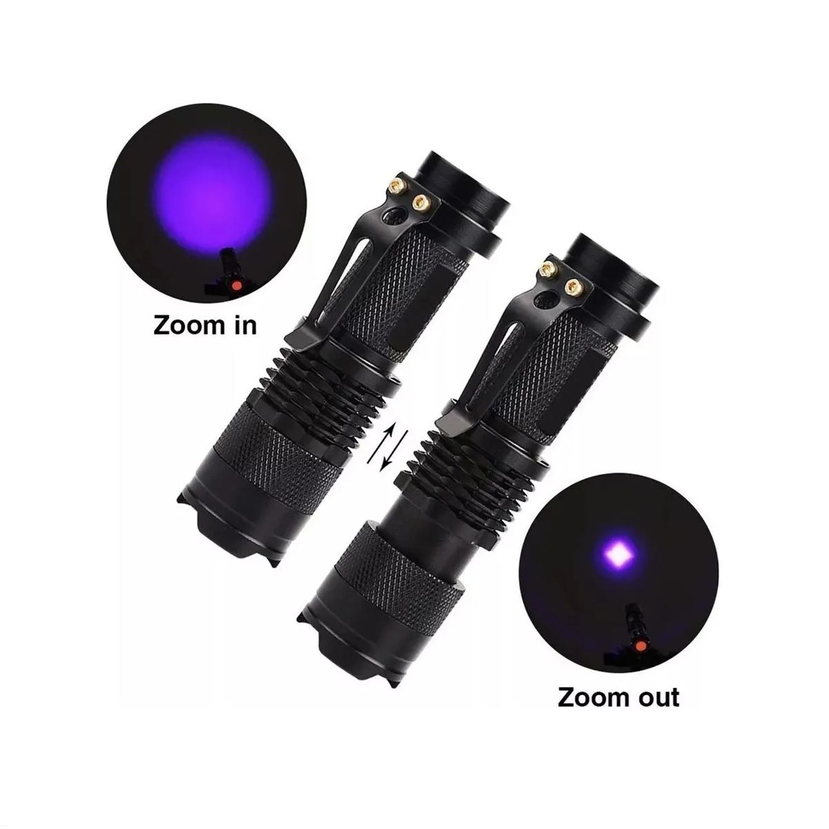 GENERICO - 3 Linterna Luz Ultravioleta Linternas Recargables Linterna