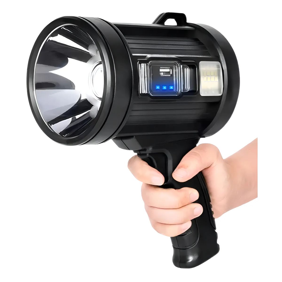 GENERICO - Foco Recargable Led Con Luz Solar Linterna Para Caza Y Usb Linterna Negro Luz Blanco