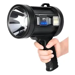 GENERICO - Foco Recargable Led Con Luz Solar Linterna Para Caza Y Usb Linterna Negro Luz Blanco