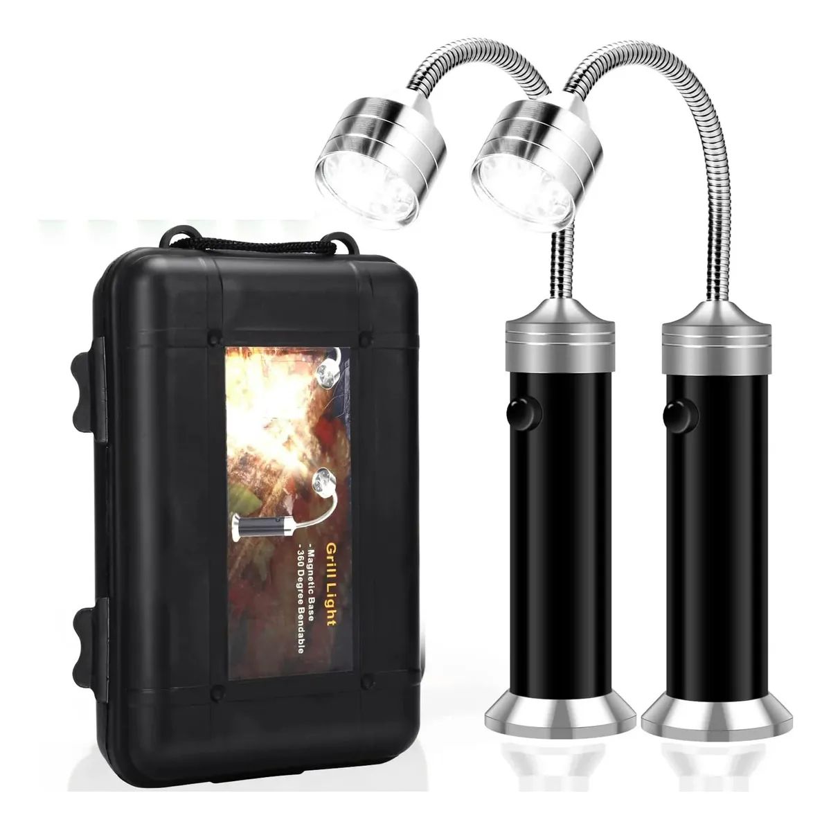 GENERICO - Set 2 Linternas Luz Led Magnética Parrilla Asado Quincho Bbq