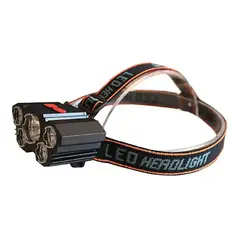 GENERICO - Linterna Frontal 5 Led Impermeable Recargable Por Usb Luz De Blanco Frío Negro